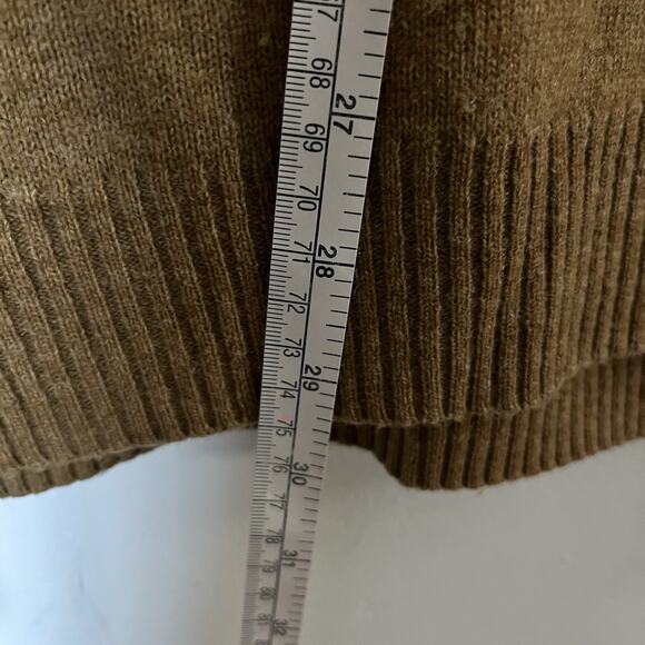 Jos. A. Bank Men's Lambs Wool Blend 1/4 zip sweater brown Sz XL Grandpa Core - Picture 7 of 8